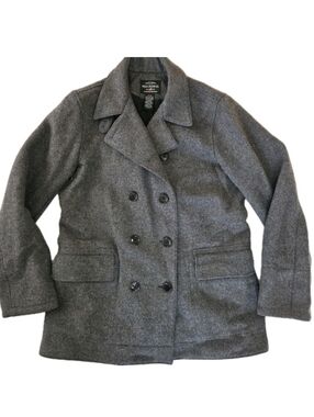 Vintage Polo Jeans Co Ralph Lauren Womens Wool Pea Coat Medium Gray